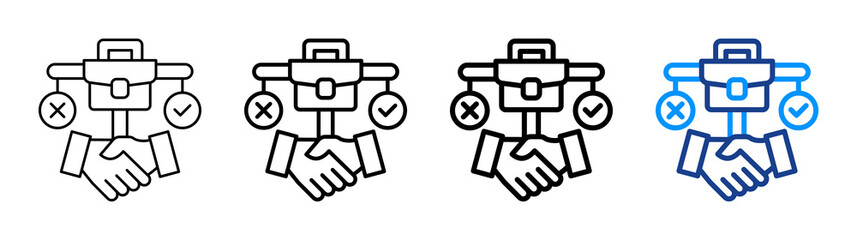 Business Ethics Icon Different Style Outline Collection Set