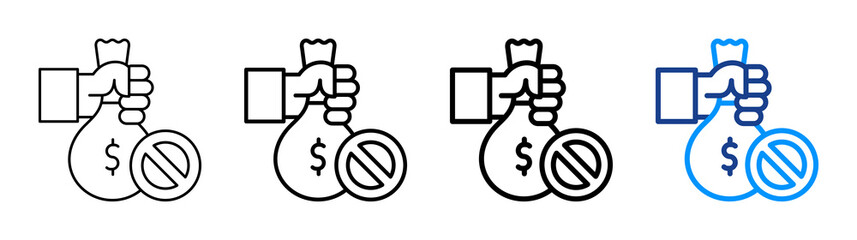 Anti Corruption Icon Different Style Outline Collection Set