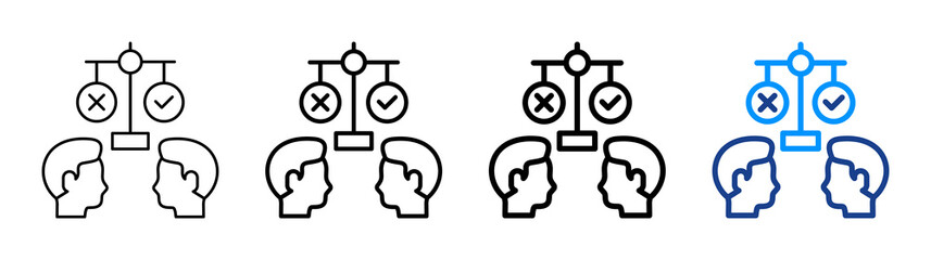 Morality Icon Different Style Outline Collection Set