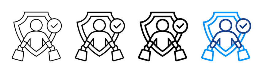 Consumer Protection Icon Different Style Outline Collection Set