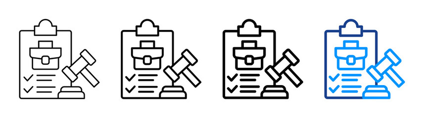 Business Regulation Icon Different Style Outline Collection Set