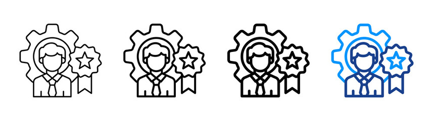 Professionalism Icon Different Style Outline Collection Set