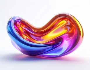 Abstract Liquid Fluid Shape on White Background