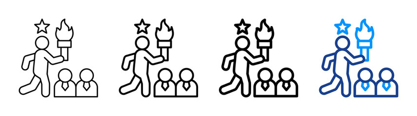 Fototapeta premium Leadership Legacy Icon Different Style Outline Collection Set