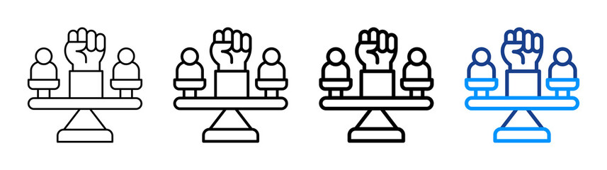 Social Justice Icon Different Style Outline Collection Set