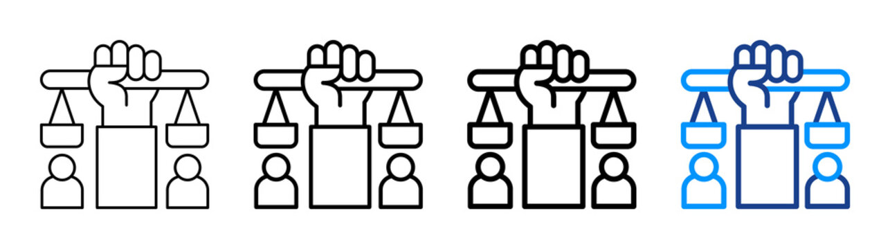 Fairness Icon Different Style Outline Collection Set