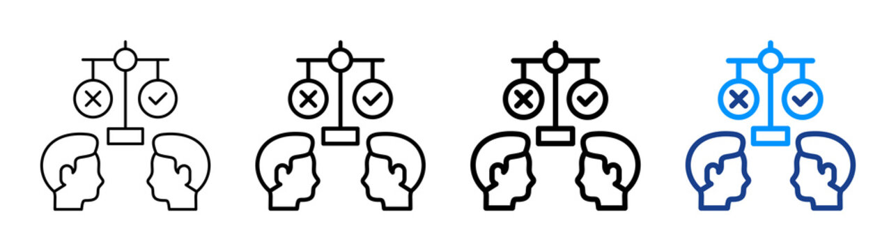 Morality Icon Different Style Outline Collection Set