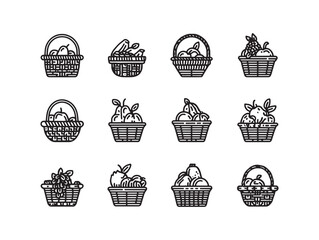 Basket of fruits shining in sunlight