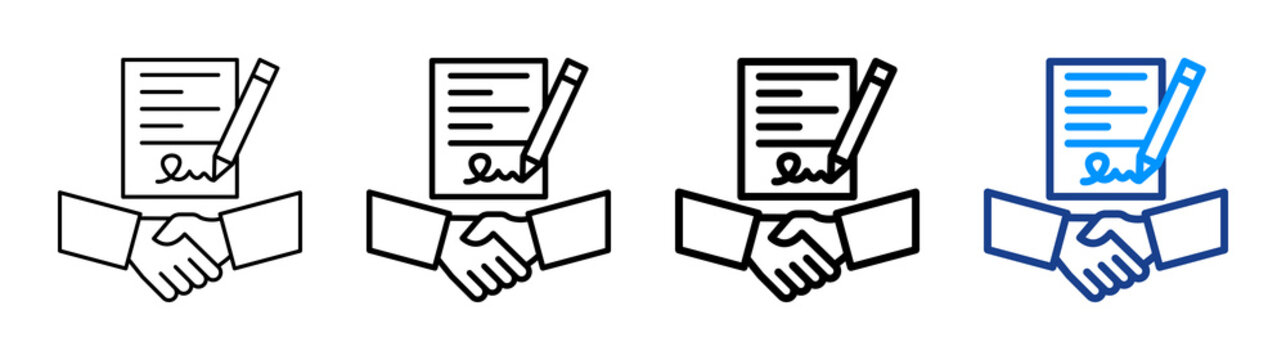Memorandum Of Understanding Icon Different Style Outline Collection Set