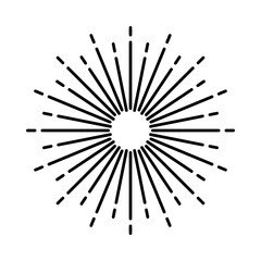 Fototapeta premium Vintage sunburst, sunset beams. Boho style, modern minimalist bohemian design. Hand drawn bursting sun, light rays. Logotype or lettering design element in retro style. Vector illustration