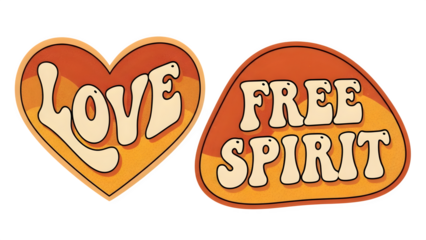 Valentine's day free spirit love heart isolated on transparent background