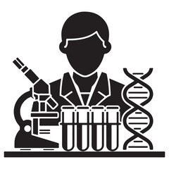  Scientist conducts genetic research in a laboratory with essential equipment