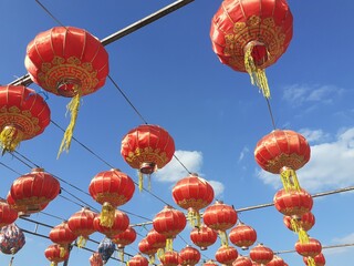 Chinese lanterns are used to decorate various places during auspicious Chinese festivals.
