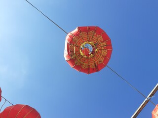 Chinese lanterns are used to decorate various places during auspicious Chinese festivals.