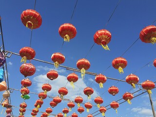 Chinese lanterns are used to decorate various places during auspicious Chinese festivals.