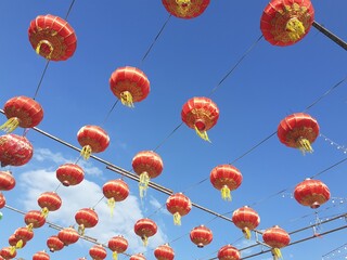 Chinese lanterns are used to decorate various places during auspicious Chinese festivals.