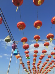 Chinese lanterns are used to decorate various places during auspicious Chinese festivals.