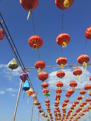 Chinese lanterns are used to decorate various places during auspicious Chinese festivals.