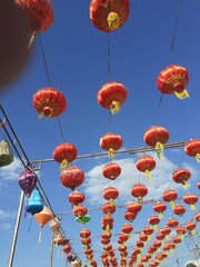 Chinese lanterns are used to decorate various places during auspicious Chinese festivals.