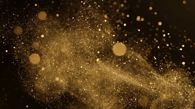 Epic animation of golden dust particles forming a cosmic singularity in deep space Golden Dust Particles For Video 4k ,for mobile apps, Instagram Stories, vertical videos, or calming visual intros
