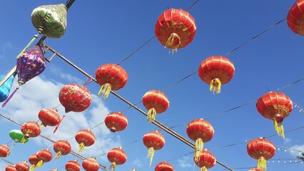 Chinese lanterns are used to decorate various places during auspicious Chinese festivals.