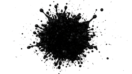 Dark liquid splashing dynamically on black background