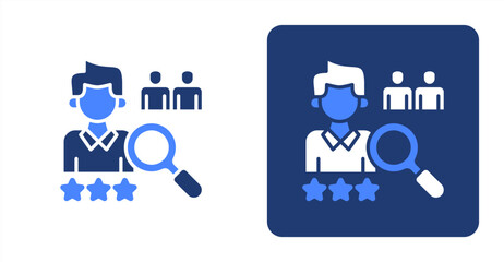 Talent Acquisition Glyph Color  Two-tone color and contrasting background icon illustration