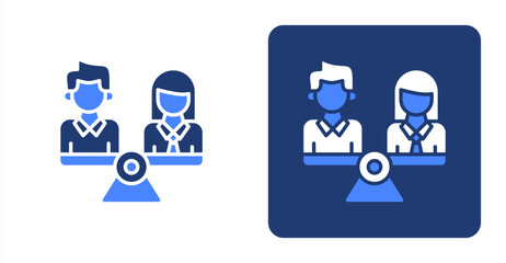 Fototapeta premium Equal Opportunities Glyph Color Two-tone color and contrasting background icon illustration