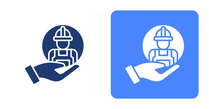 Employment Glyph  Two-tone color and contrasting background icon illustration