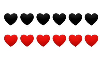 Valentine's day hearts isolated on transparent background for romantic occasions