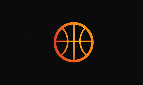 Basketball icon with gradient orange, set against black background
