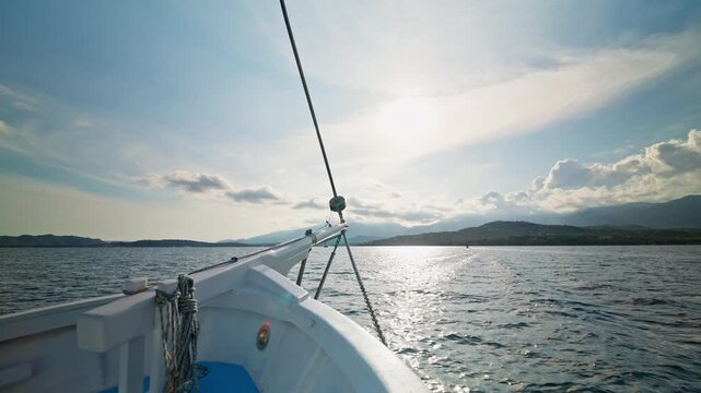 bout tour around the coastline in Porto Vecchio, Corsica, France. Summer holidays destination.