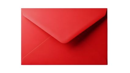 Valentine's day red envelope isolated on transparent background for love letters