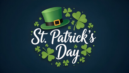 St patrick's day celebration with shamrocks and leprechaun hat