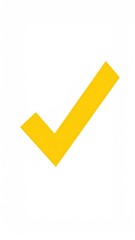Bright yellow checkmark against a white background