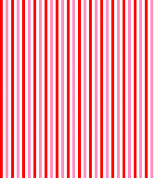 Seamless vertical stripes pattern in red and pink colors. Classic repetitive candy cane or circus style lines for Valentine's day.