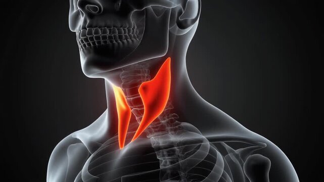 喉の痛みが伝わる頭部断面3D映像