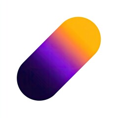 Elongated capsule shape fading from purple to yellow diagonally