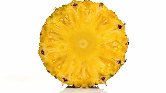 pineapple slice isolated on white background, stock photography
