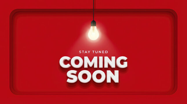 Stay tuned for our exciting new announcement coming soon with a bright light bulb illuminating the message
