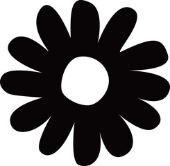 満開のデイジーの花ベクターイラスト　カモミールやハーブ系のシンプルな花のイメージ　透明背景