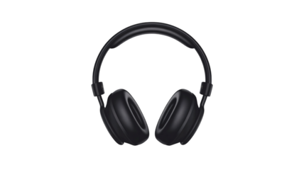 Sleek black headphones on solid black background for music lovers