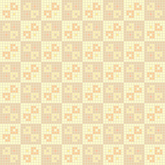 abstract flowers of hand drawn pixels. warm colors. vector seamless pattern. repetitive background. modern decorative art. geometric fabric swatch. continuous textile design ebroidery template