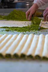 Turkish Delight and Baklava Ramadan Background Photo, Traditional Ramadan Ottoman Cuisine Desserts, &Uuml;sk&uuml;dar Istanbul, Turkiye (Turkey)