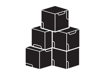 Fototapeta premium Counting cubes icon, Counting cubes silhouette vector