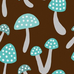 seamless pattern with mushrooms