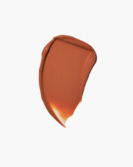 Warm orange cosmetic product smear on white background