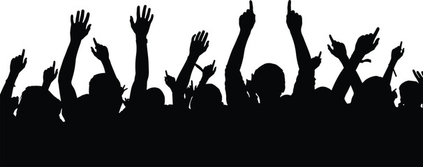 Large bundle of black vector silhouettes featuring diverse families walking with strollers playing cycling and cheering crowds in various activities