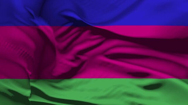 Closeup Kuban Peoples Republic Flag Wave Loop waving in wind Realistic Kuban Peoples Republic Flag background