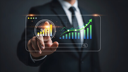 Business Growth Analytics ROI Chart and Financial Performance Concept